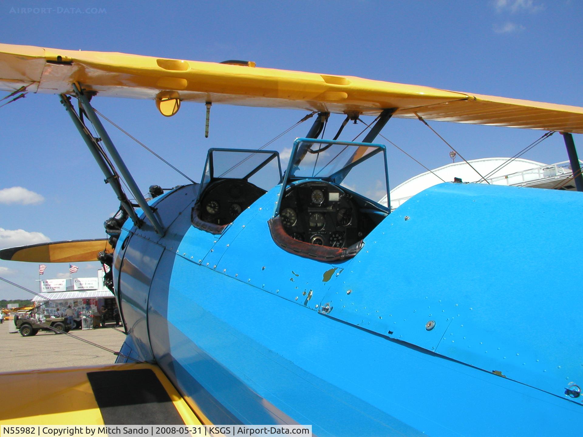 N55982, Boeing A75N1(PT17) C/N 75-110, Fleming Field Fly-In 2008.
