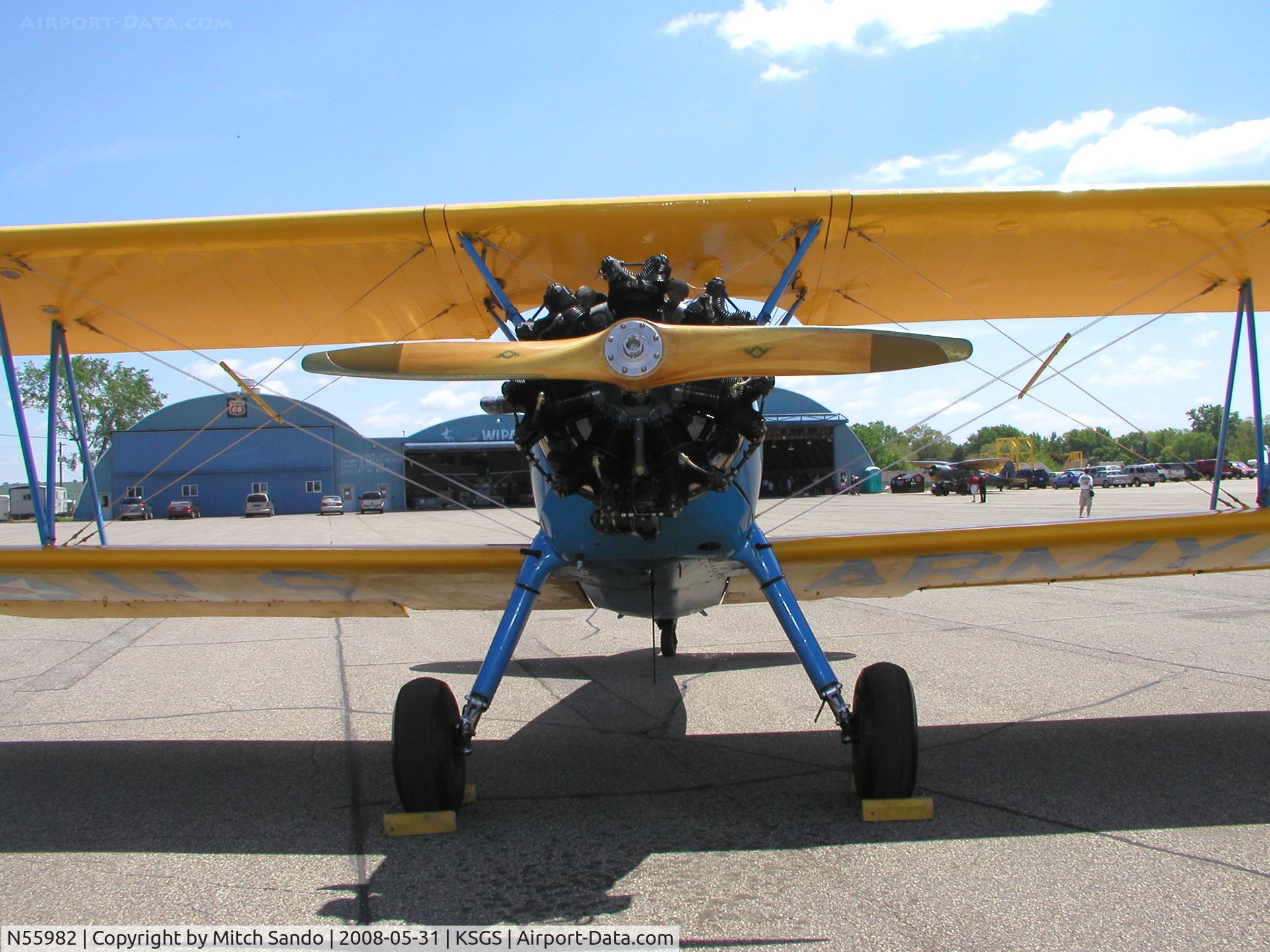 N55982, Boeing A75N1(PT17) C/N 75-110, Fleming Field Fly-In 2008.