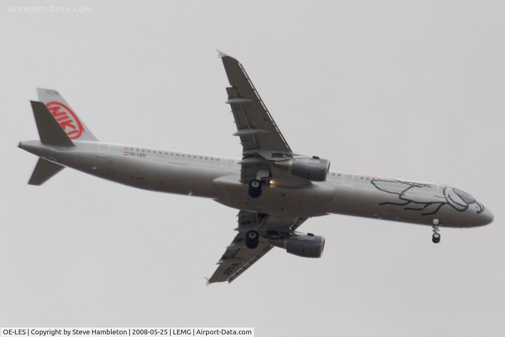 OE-LES, 2008 Airbus A321-211 C/N 3504, Niki A321 with 11 miles to run for Malaga