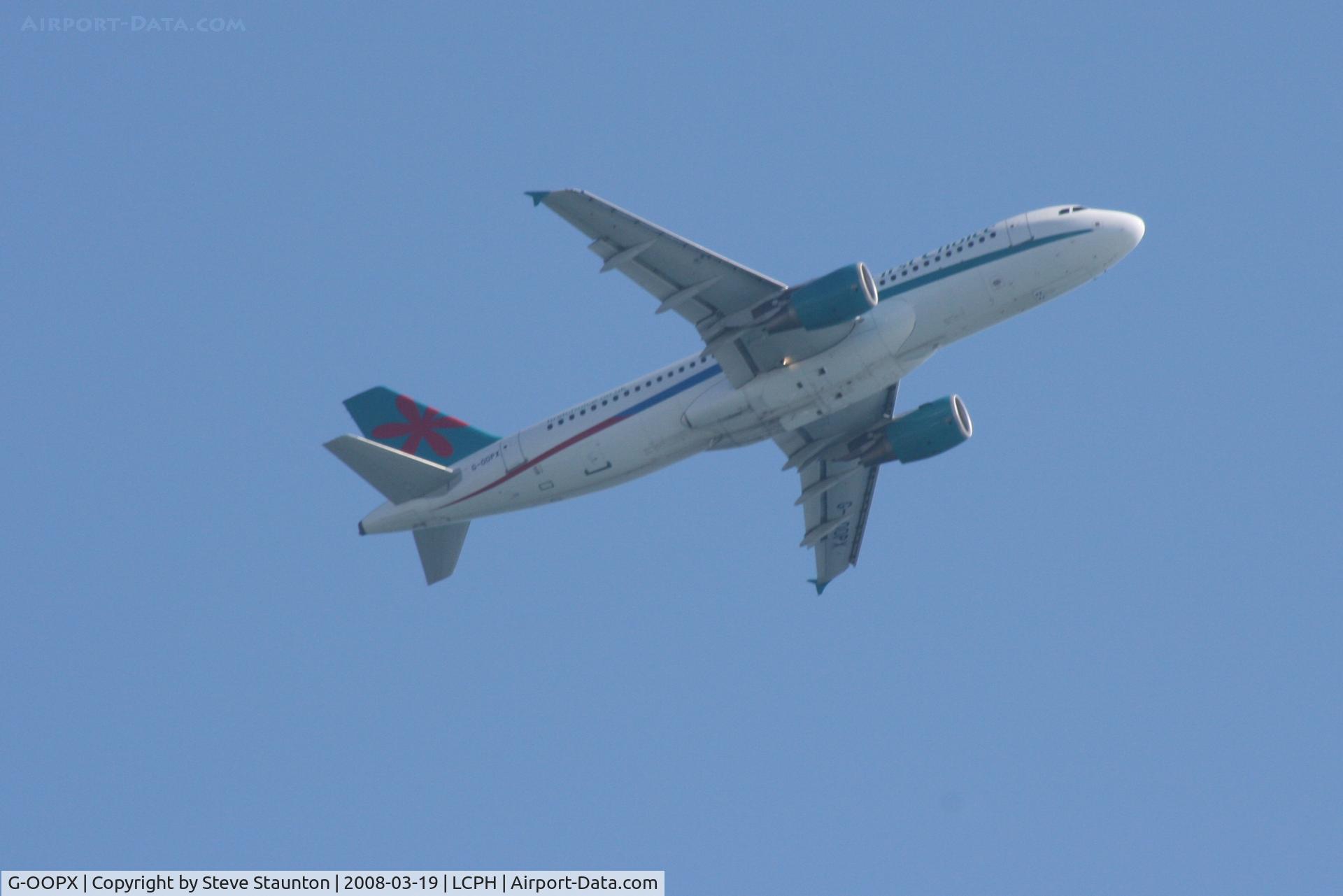 G-OOPX, 2004 Airbus A320-214 C/N 2180, Taken on the approach to Paphos Airport, Cyprus (Climbing out this way today)