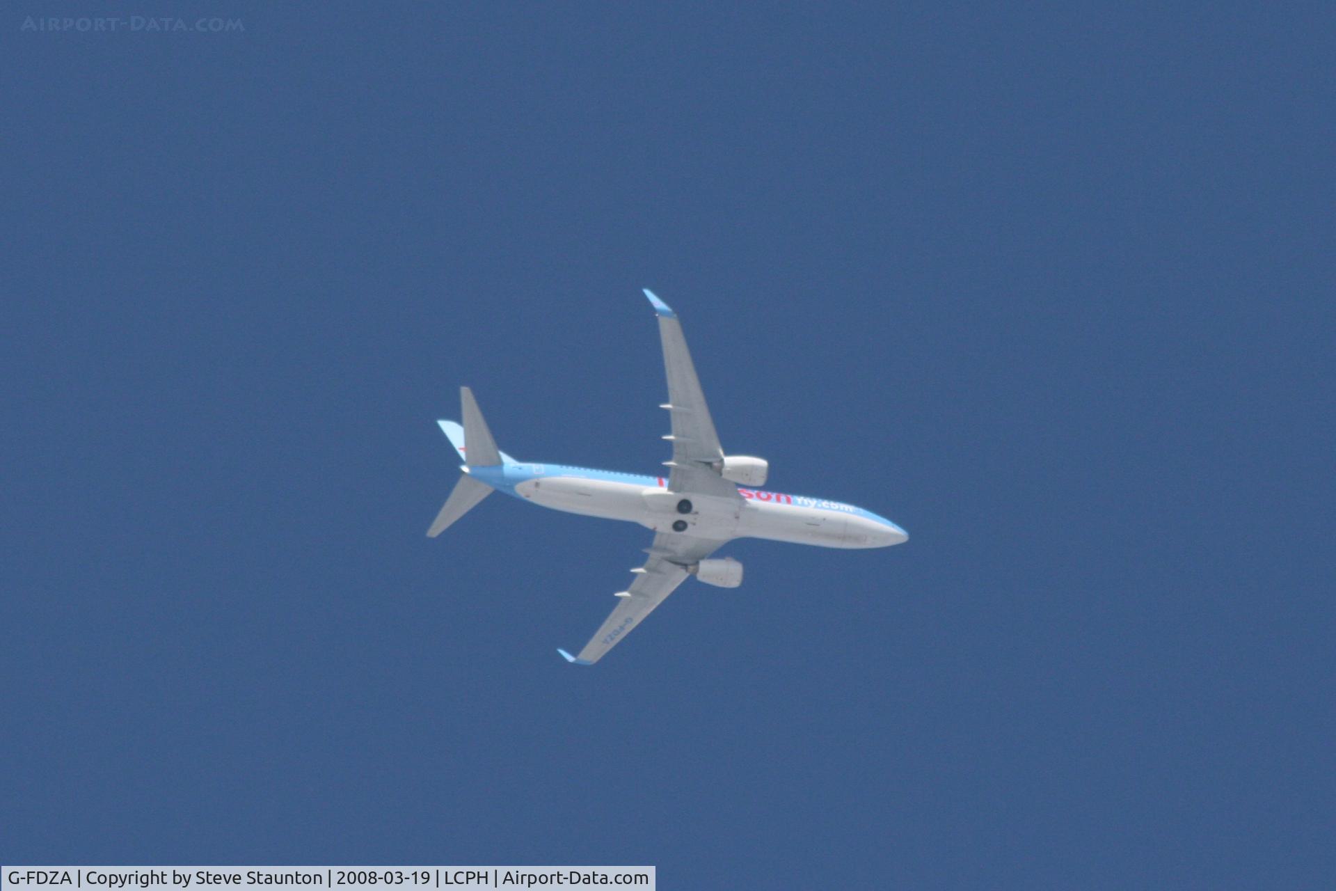 G-FDZA, 2007 Boeing 737-8K5 C/N 35134, Taken on the approach to Paphos Airport, Cyprus (Climbing out this way today)