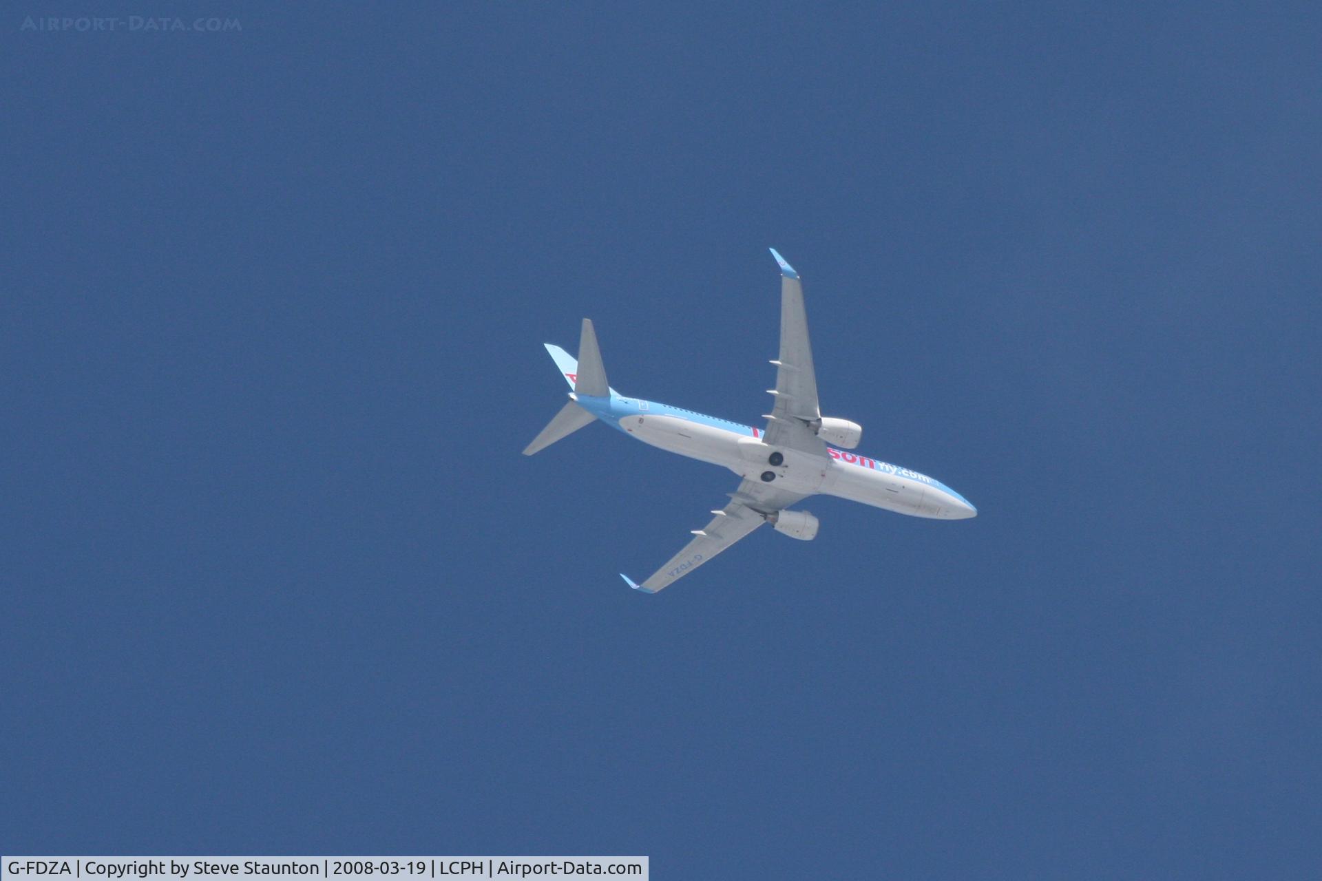 G-FDZA, 2007 Boeing 737-8K5 C/N 35134, Taken on the approach to Paphos Airport, Cyprus (Climbing out this way today)