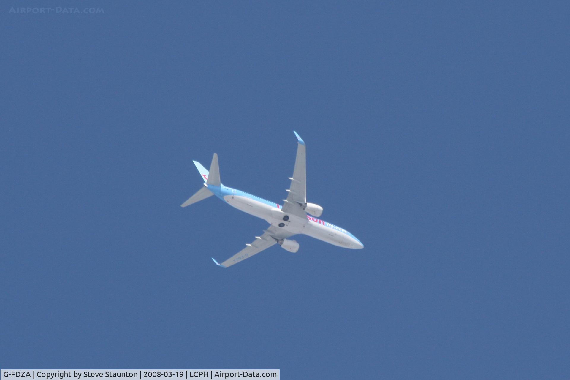 G-FDZA, 2007 Boeing 737-8K5 C/N 35134, Taken on the approach to Paphos Airport, Cyprus (Climbing out this way today)