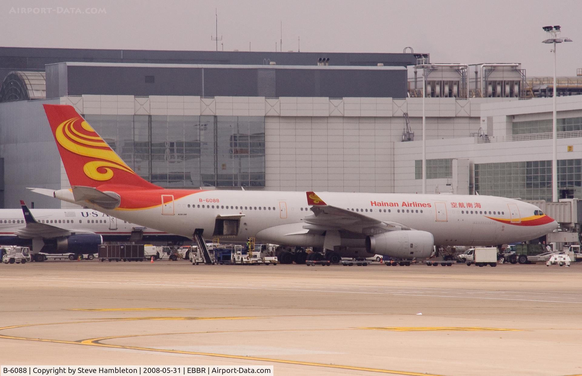 B-6088, 2008 Airbus A330-243 C/N 906, Taken from aircraft window while taxiing to the gate at Brussels