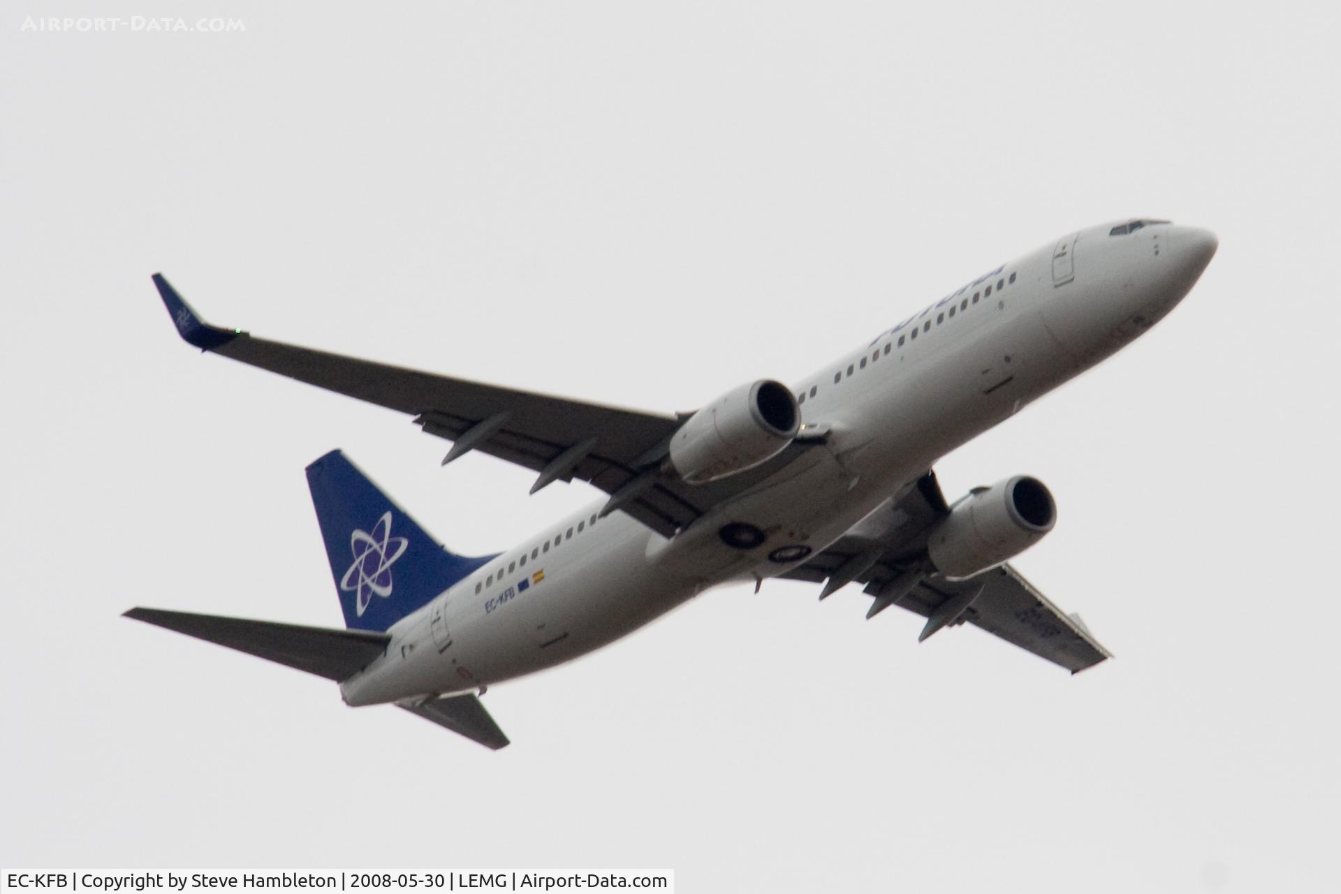 EC-KFB, 1999 Boeing 737-86N C/N 28591, Futura 737 shot from La Cencerrita, 11 miles out from Malaga