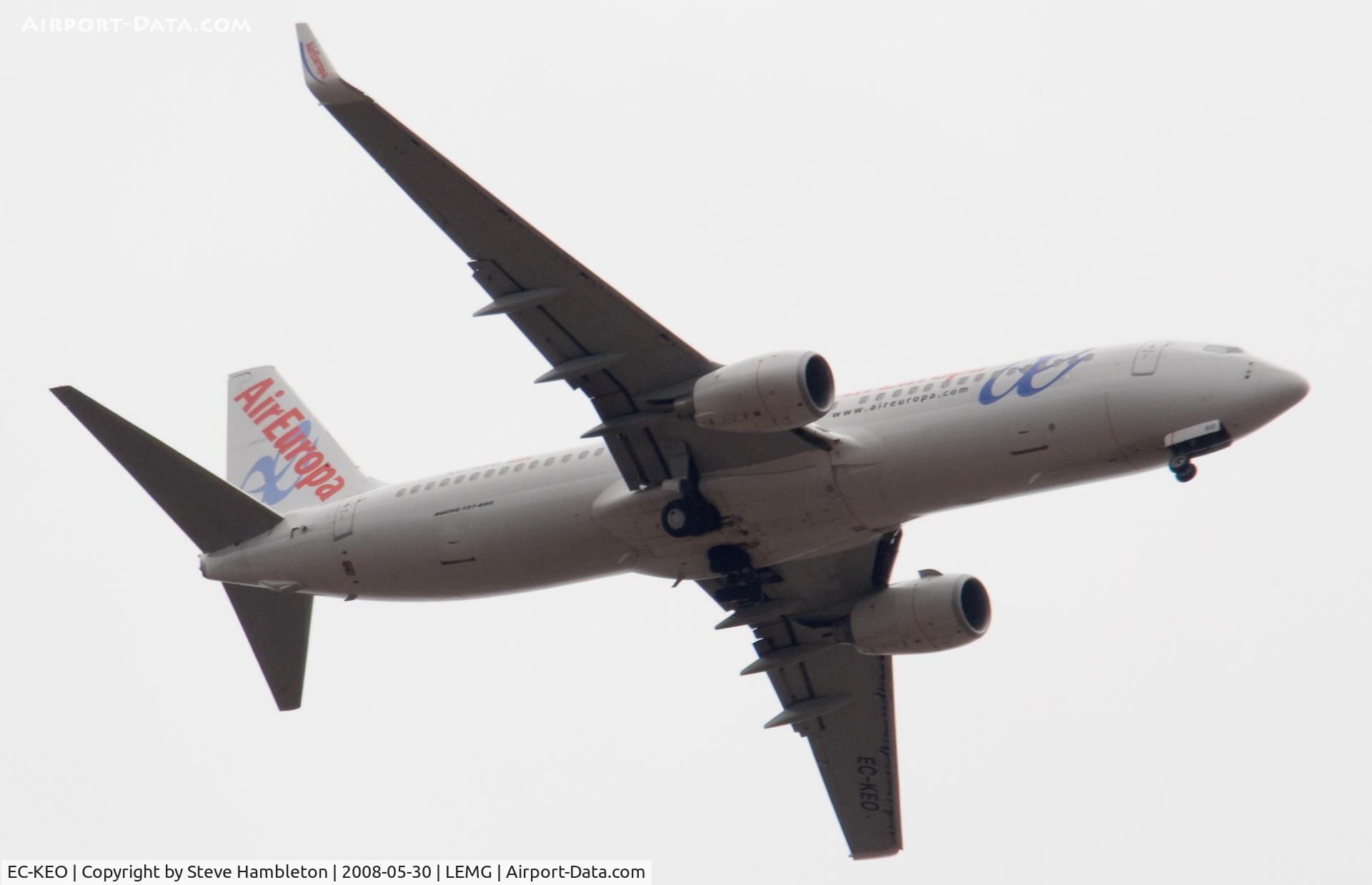 EC-KEO, 2007 Boeing 737-85P C/N 33982, Shot from La Cencerrita, 11 miles out from Malaga