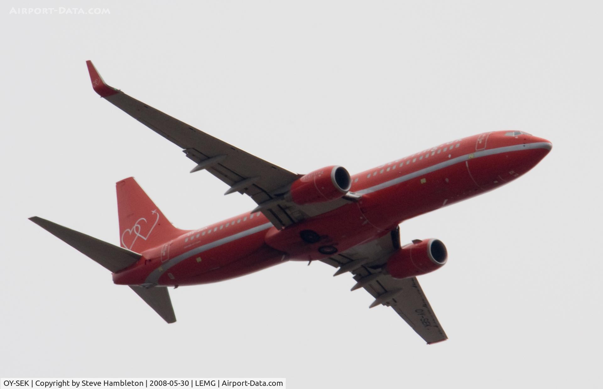 OY-SEK, 2004 Boeing 737-86Q C/N 30292, Shot from La Cencerrita, 11 miles out from Malaga