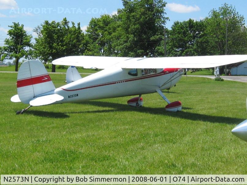 N2573N, 1947 Cessna 140 C/N 12832, In the grass at Mt. Victory, OH