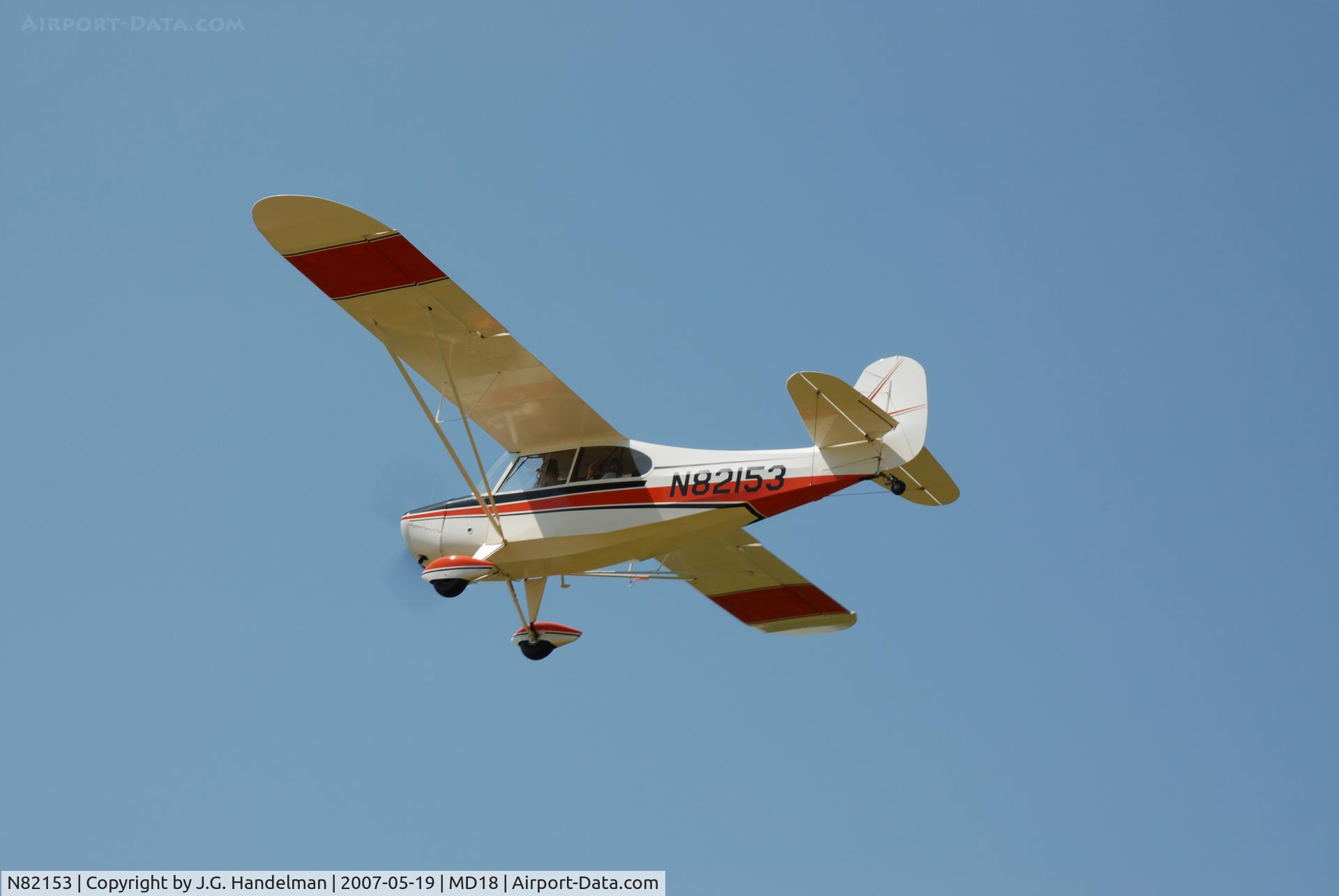 N82153, 1946 Aeronca 7AC Champion C/N 7AC-779, take off at Horn Point Maryland