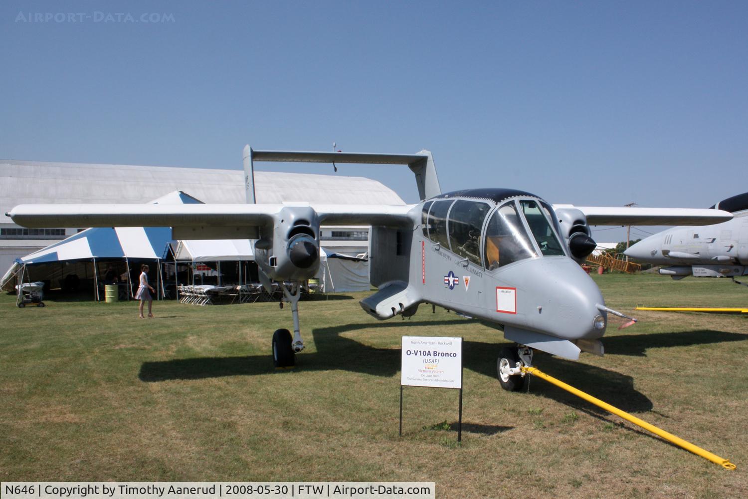N646, North American OV-10A Bronco C/N 321-151 (68-3825), North American Rockwell OV-10A Bronco, Veteran's Memorial Air Park. 68-3825, formerly with Bureau of Land Management and  then California Department of Forestry as a spare.