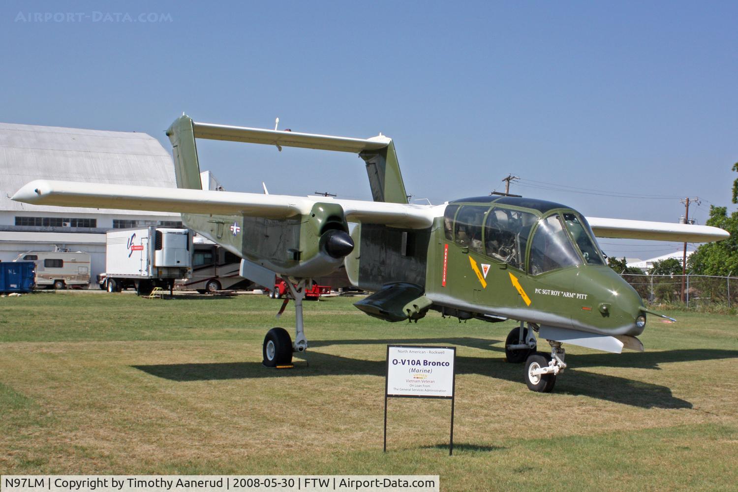 N97LM, North American OV-10A Bronco C/N 305-66M.37, North American Rockwell OV-10A Bronco, Veteran's Memorial Air Park.   Ex Bureau of Land Management. BuNo 155426