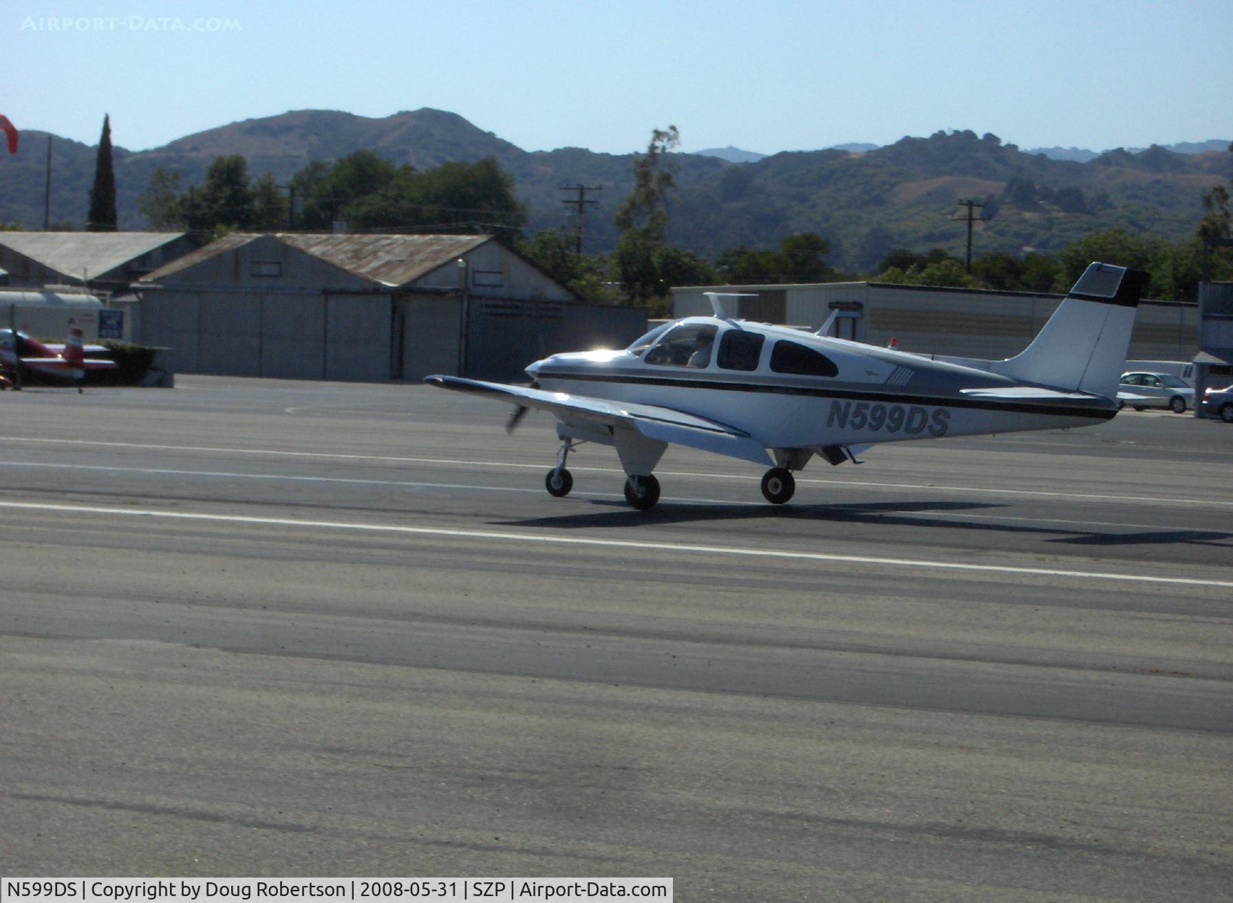 N599DS, 1967 Beech E33A Bonanza C/N CE-182, 1967 Beech E33A BONANZA, Continental IO-520-B 285 Hp, landing Rwy 22