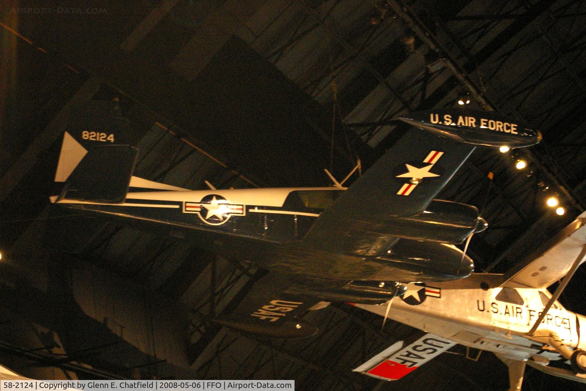 58-2124, 1958 Cessna U-3A Blue Canoe (310A) C/N 38098, Hanging from the ceiling in the National Museum of the U.S. Air Force