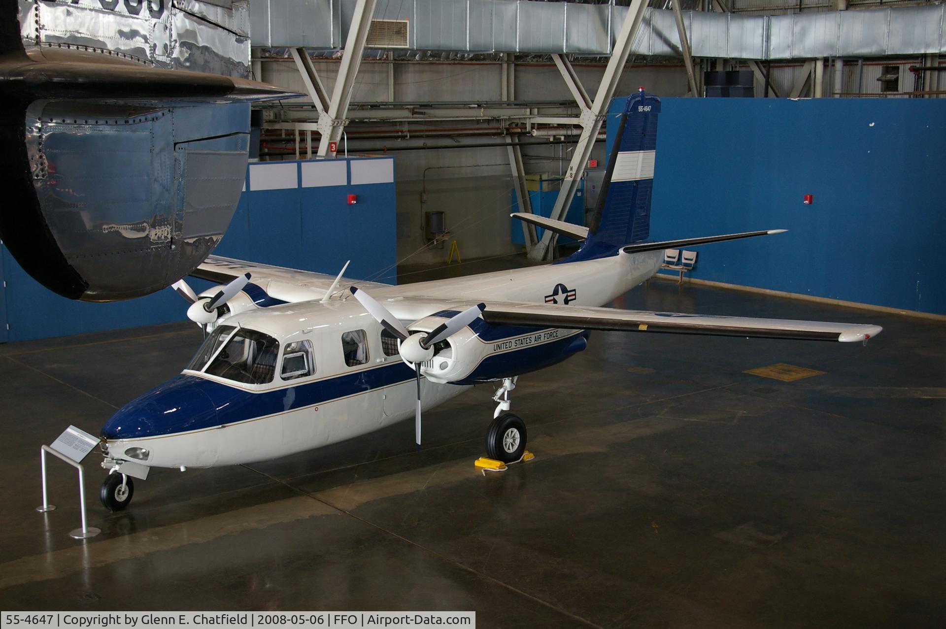 55-4647, 1955 Aero Commander U-4B (L-26C) C/N 680-315-10, Displayed at the National Museum of the U.S. Air Force