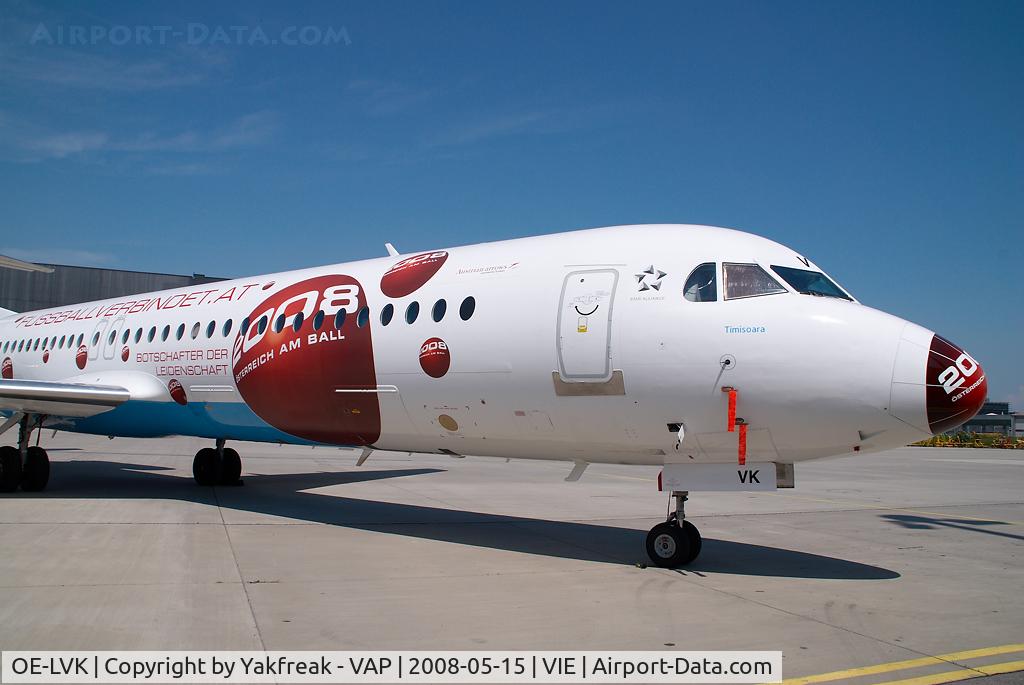 OE-LVK, 1992 Fokker 100 (F-28-0100) C/N 11397, Austrian Arrows Fokker 100 in Euro 2008 cs