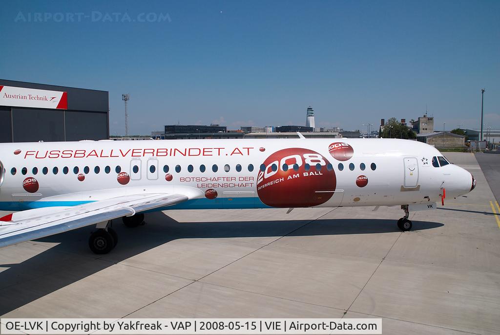 OE-LVK, 1992 Fokker 100 (F-28-0100) C/N 11397, Austrian Arrows Fokker 100 in Euro 2008 cs