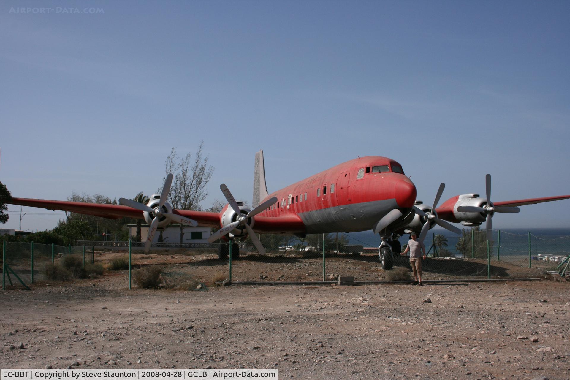 EC-BBT, 1958 Douglas DC-7C Seven Seas Seven Seas C/N 45553, This is me in front of Douglas DC-7C at El Berriel, Gran Canaria. This old lady is destined never to fly again.