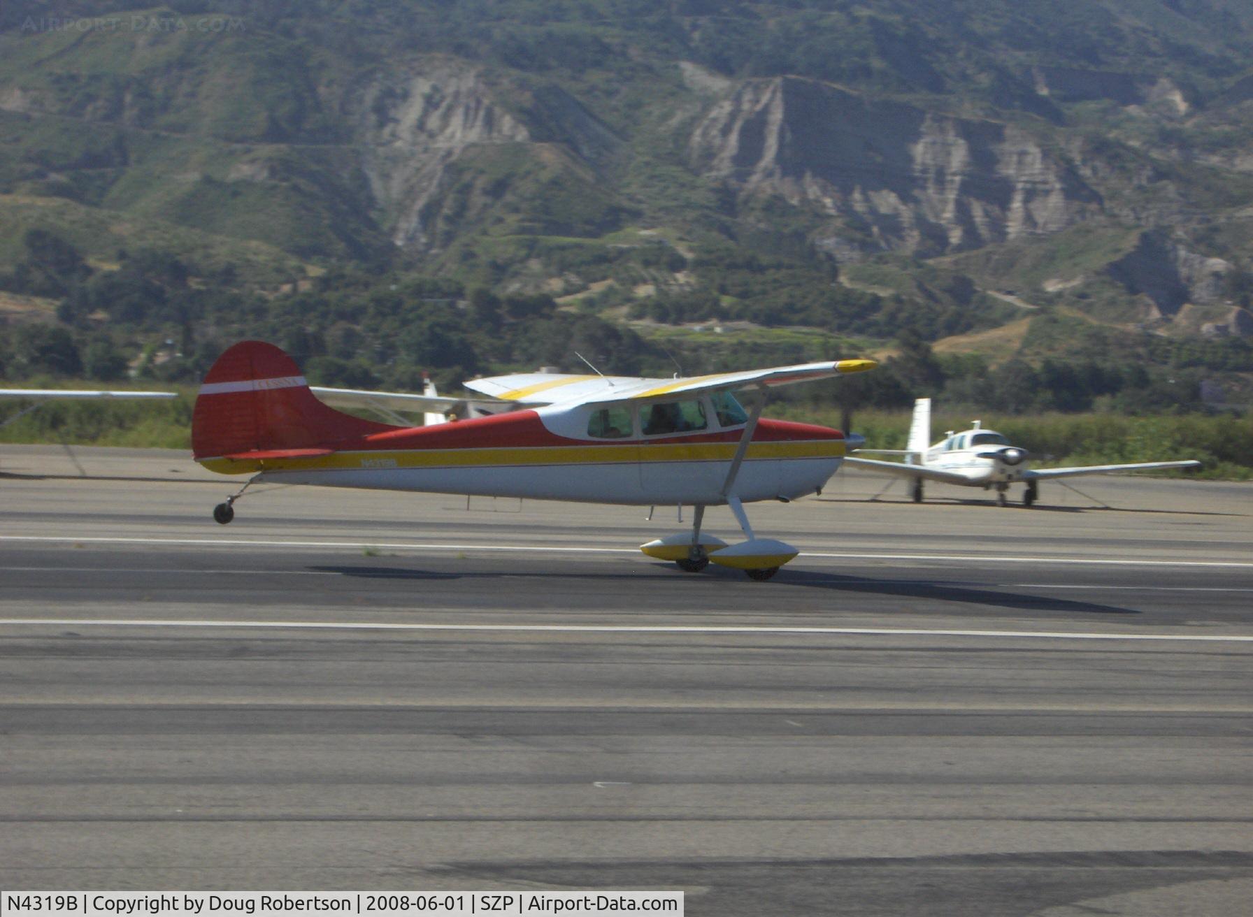 N4319B, 1955 Cessna 170B C/N 26663, 1955 Cessna 170B, Continental O-300 145 hp, takeoff roll Rwy 22