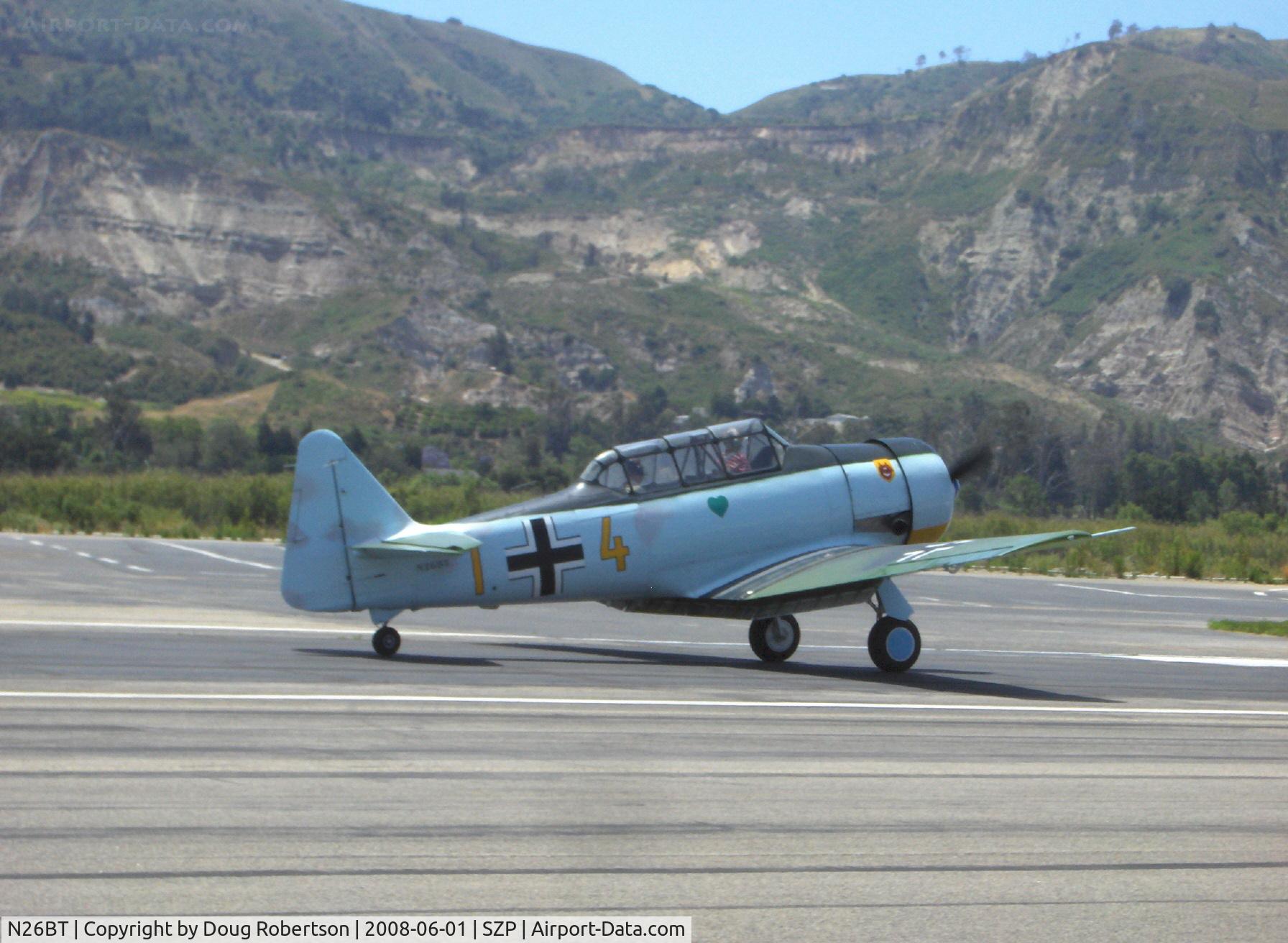 N26BT, 1959 North American SNJ-5 Texan C/N 90918, 1959 North American SNJ-5, Pratt & Whitney R-1340 Wasp 600 Hp, landing roll Rwy 22