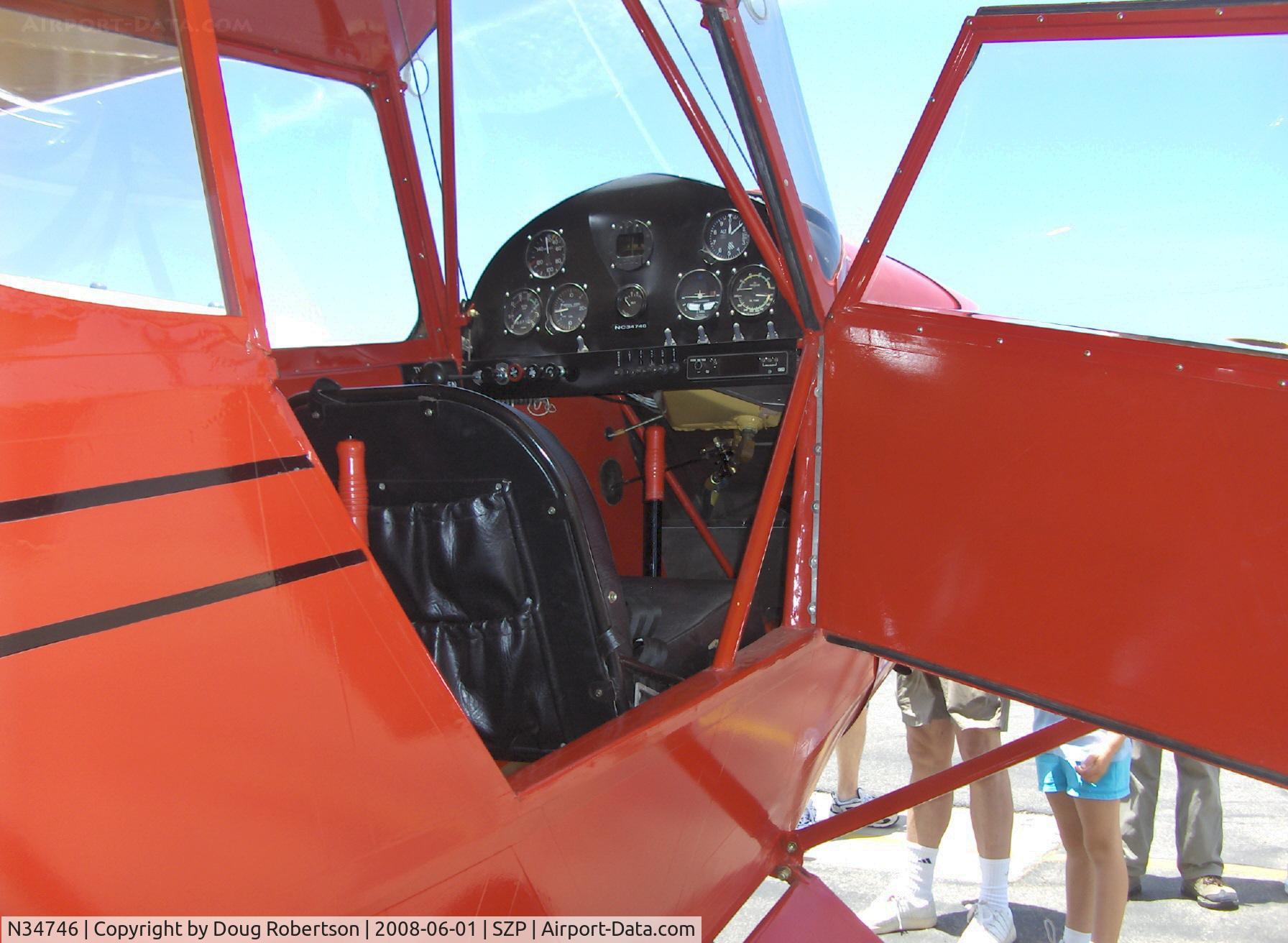 N34746, Porterfield FP-65 C/N 899, 1941 Porterfield FP-65 COLLEGIATE, Continental C75 75 Hp upgrade from original rare Franklin power. This aircraft has an incredible 670 hours total time with less than 20 hours SMOH. Is for sale. One of just two Collegiates at SZP. Panel.