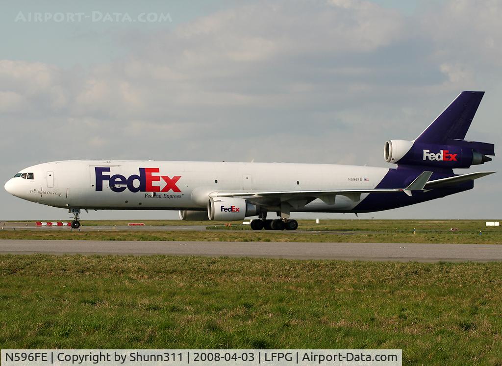 N596FE, 1993 McDonnell Douglas MD-11F C/N 48554, Taxiing to the Cargo apron...