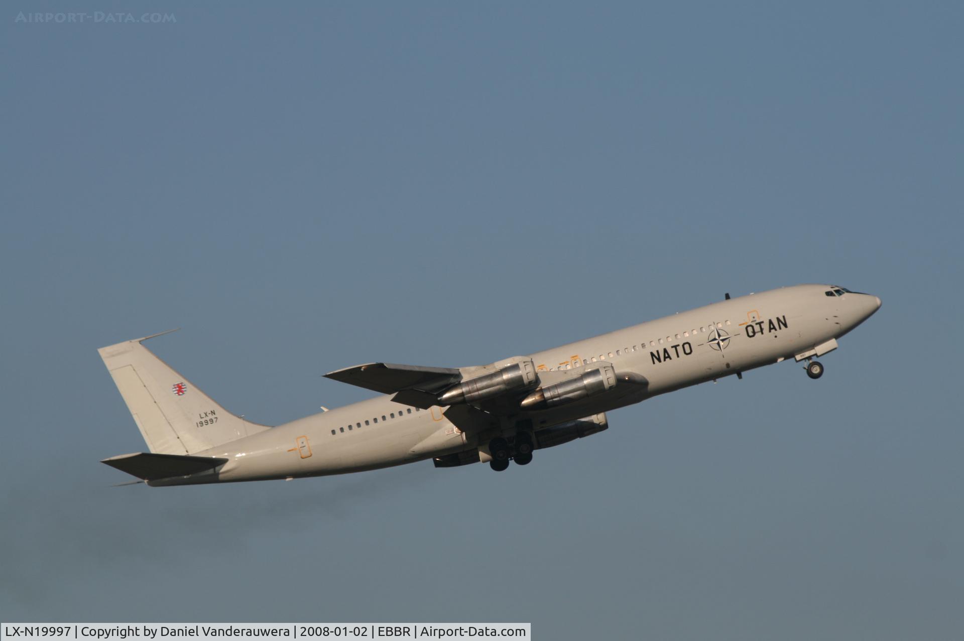LX-N19997, 1968 Boeing 707-307C C/N 19997, taking off from rwy 07R