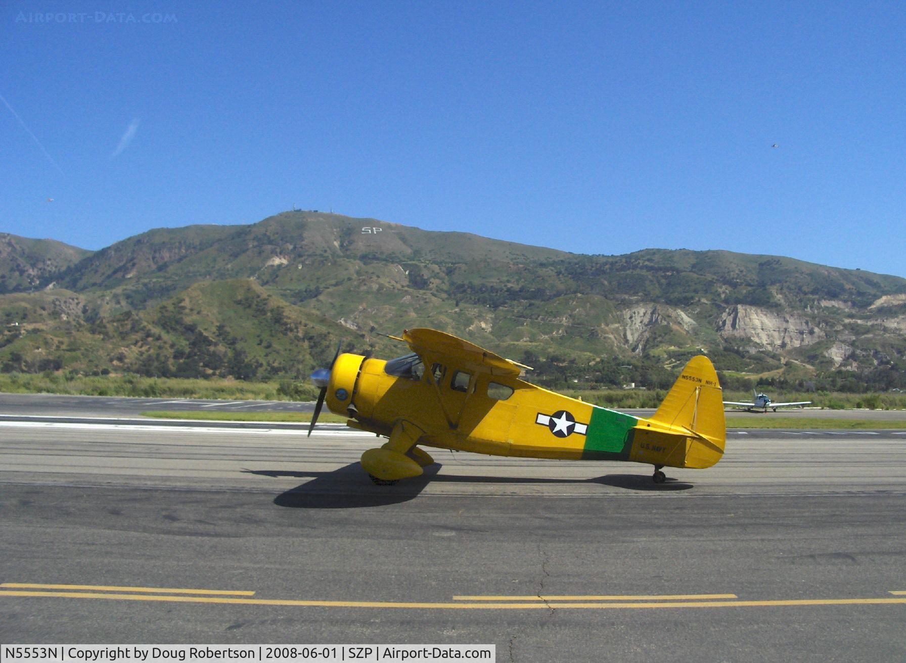 N5553N, 1944 Howard Aircraft DGA-15P C/N 978, 1944 Howard DGA-15P P & W R985-AN Wasp Jr. 450 Hp built as US Navy NH-1 'Nightingale' navigation trainer in authentic colors. The green stripe denoted navigation trainers. Taxi