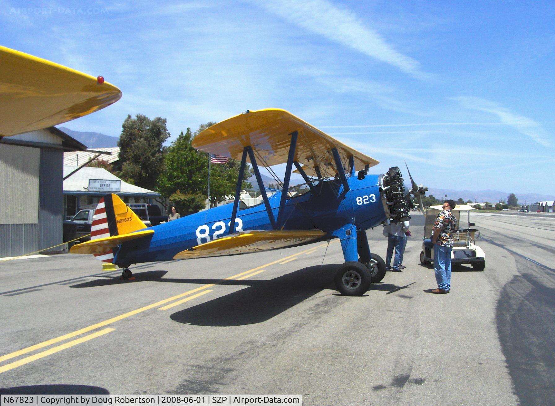 N67823, 1943 Boeing A75N1(PT17) C/N 75-7365, 1943 Boeing Stearman A75N1 (PT-17), Lycoming R680 225 Hp