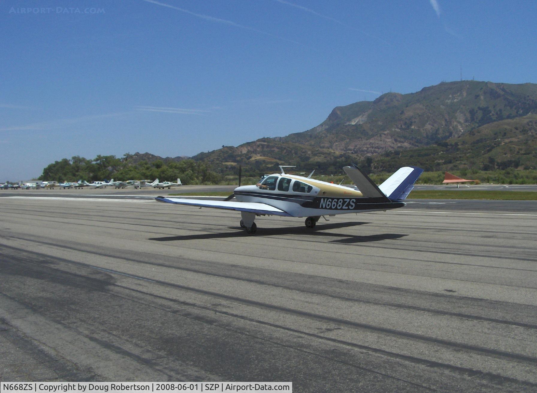 N668ZS, 1979 Beech V35B Bonanza C/N D-10258, 1979 Beech V35B BONANZA, Continental IO-520-B 285 Hp, taxi