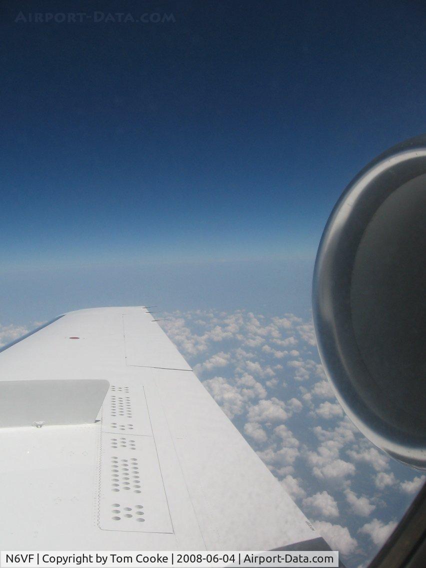 N6VF, 1989 Dassault Falcon (Mystere) 20F C/N 486, looking out the right side at FL350