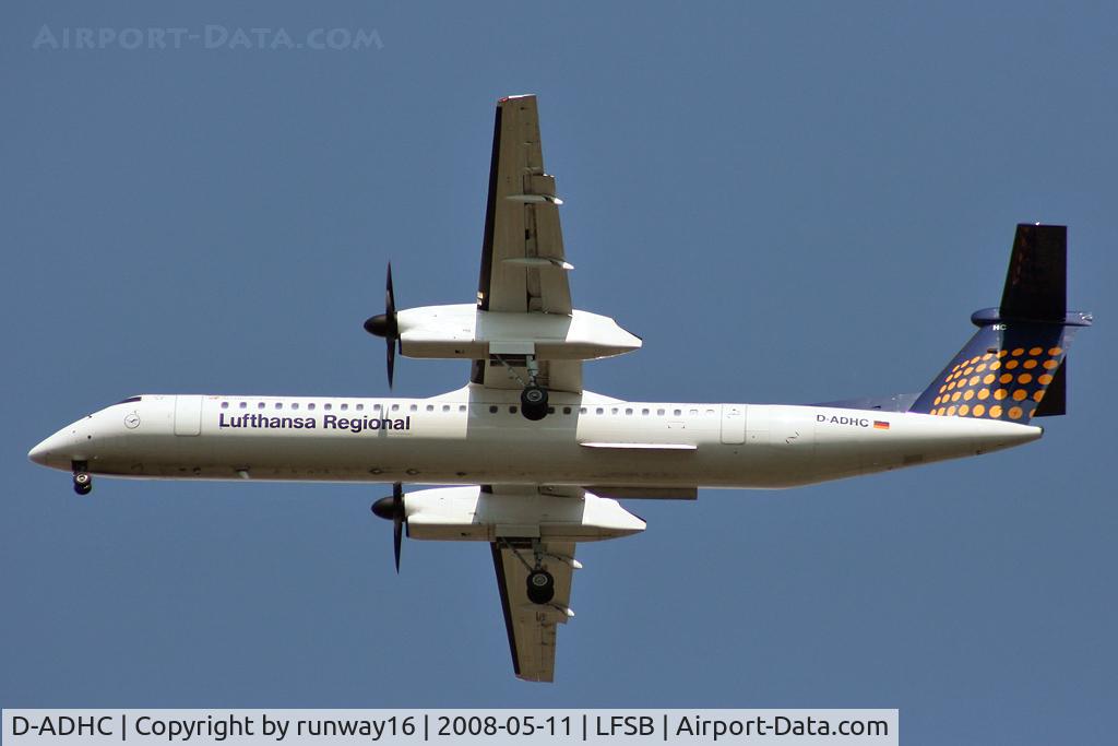 D-ADHC, 2001 De Havilland Canada DHC-8-402Q Dash 8 C/N 4045, landing on rwy 34