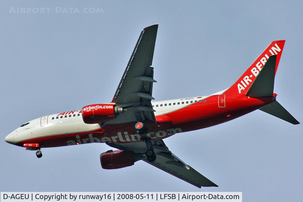 D-AGEU, 1998 Boeing 737-75B C/N 28104, landing on rwy 34