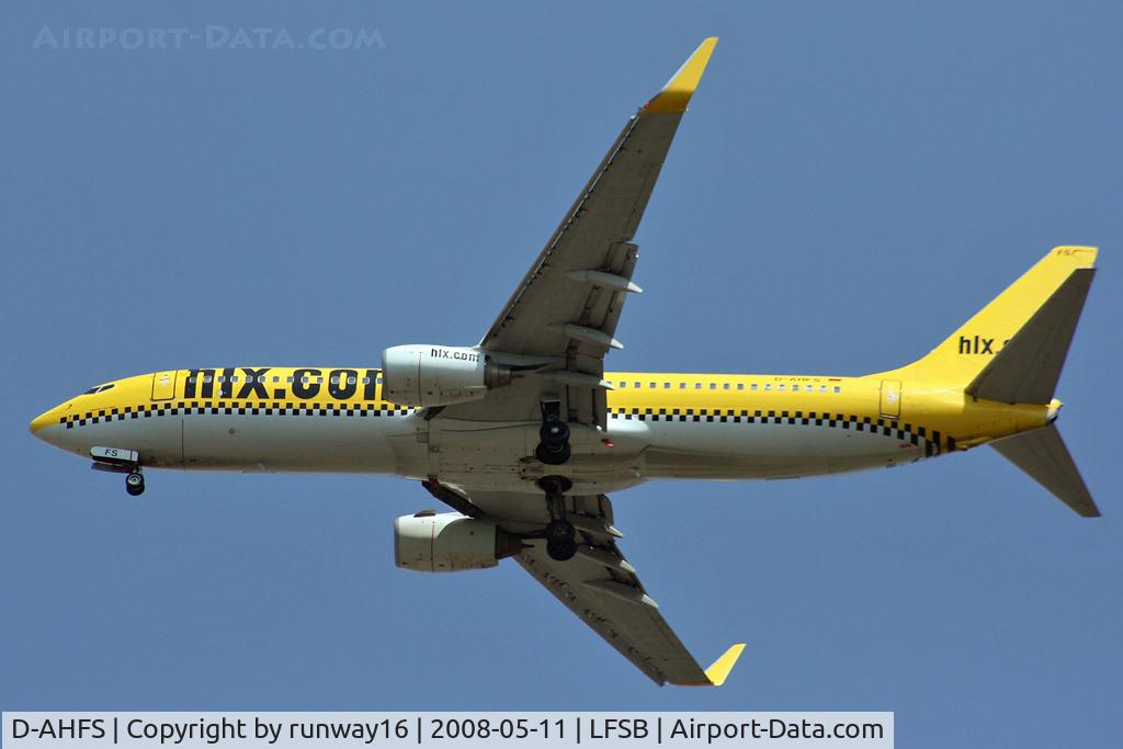 D-AHFS, 2000 Boeing 737-8K5 C/N 28623, landing on rwy 34