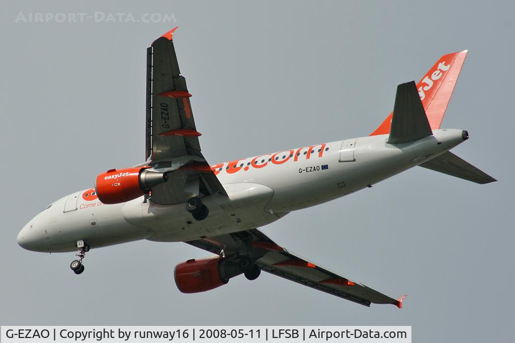 G-EZAO, 2006 Airbus A319-111 C/N 2769, landing on rwy 34