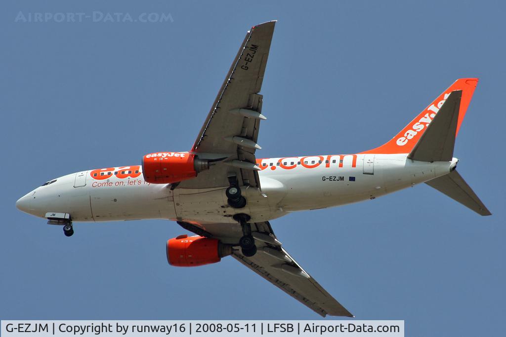 G-EZJM, 2002 Boeing 737-73V C/N 30248, landing on rwy 34 inbound from Liverpool