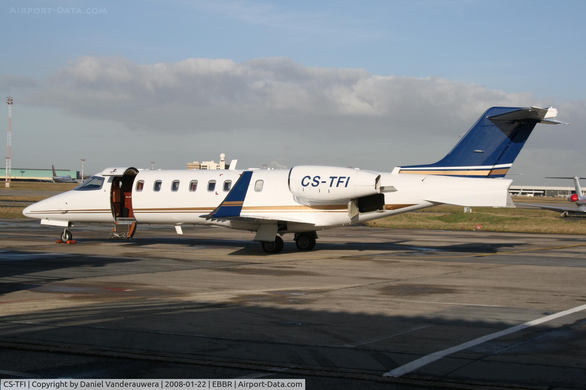 CS-TFI, 1999 Learjet 45 C/N 45-021, parked on General Aviation apron (Abelag)