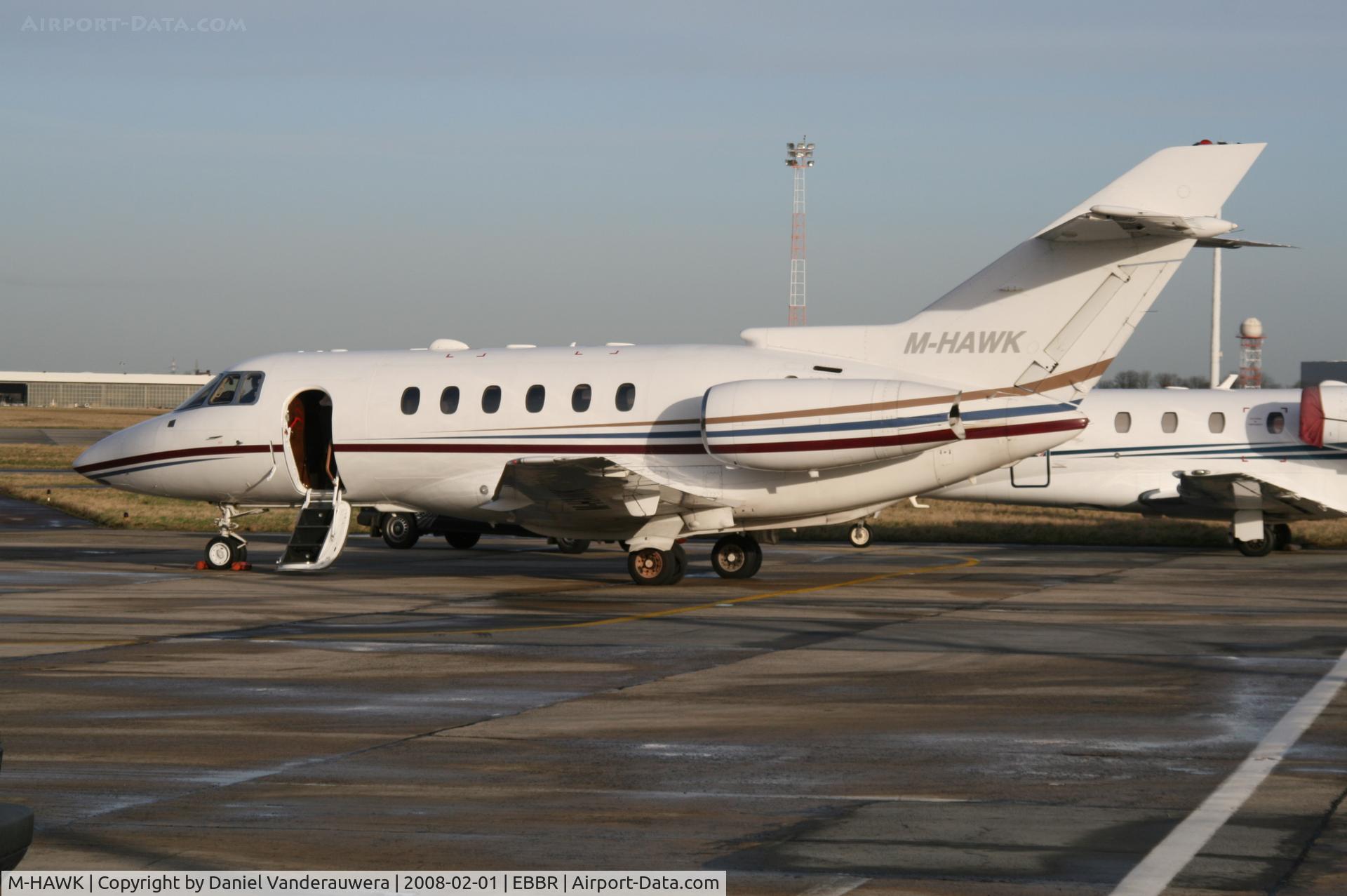 M-HAWK, 2000 Raytheon Hawker 800XP C/N 258494, parked on General Aviation apron (Abelag)