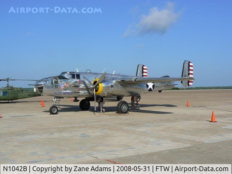 N1042B, 1944 North American B-25N Mitchell C/N 108-35148, At Meacham Field - Cowtown Warbird Roundup - New paint on the cowling