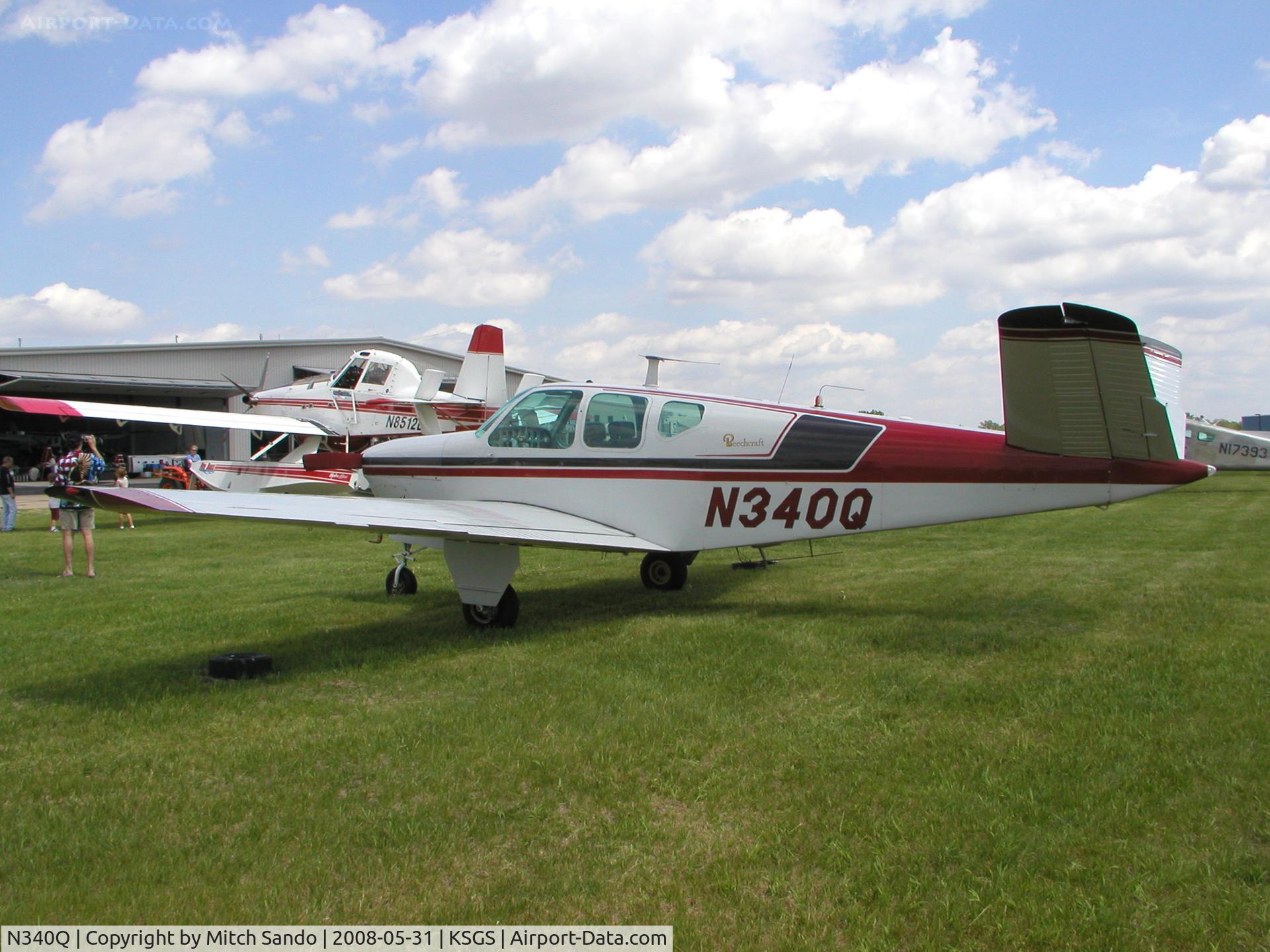 N340Q, 1958 Beech J35 Bonanza C/N D-5486, Fleming Field Fly-In 2008.