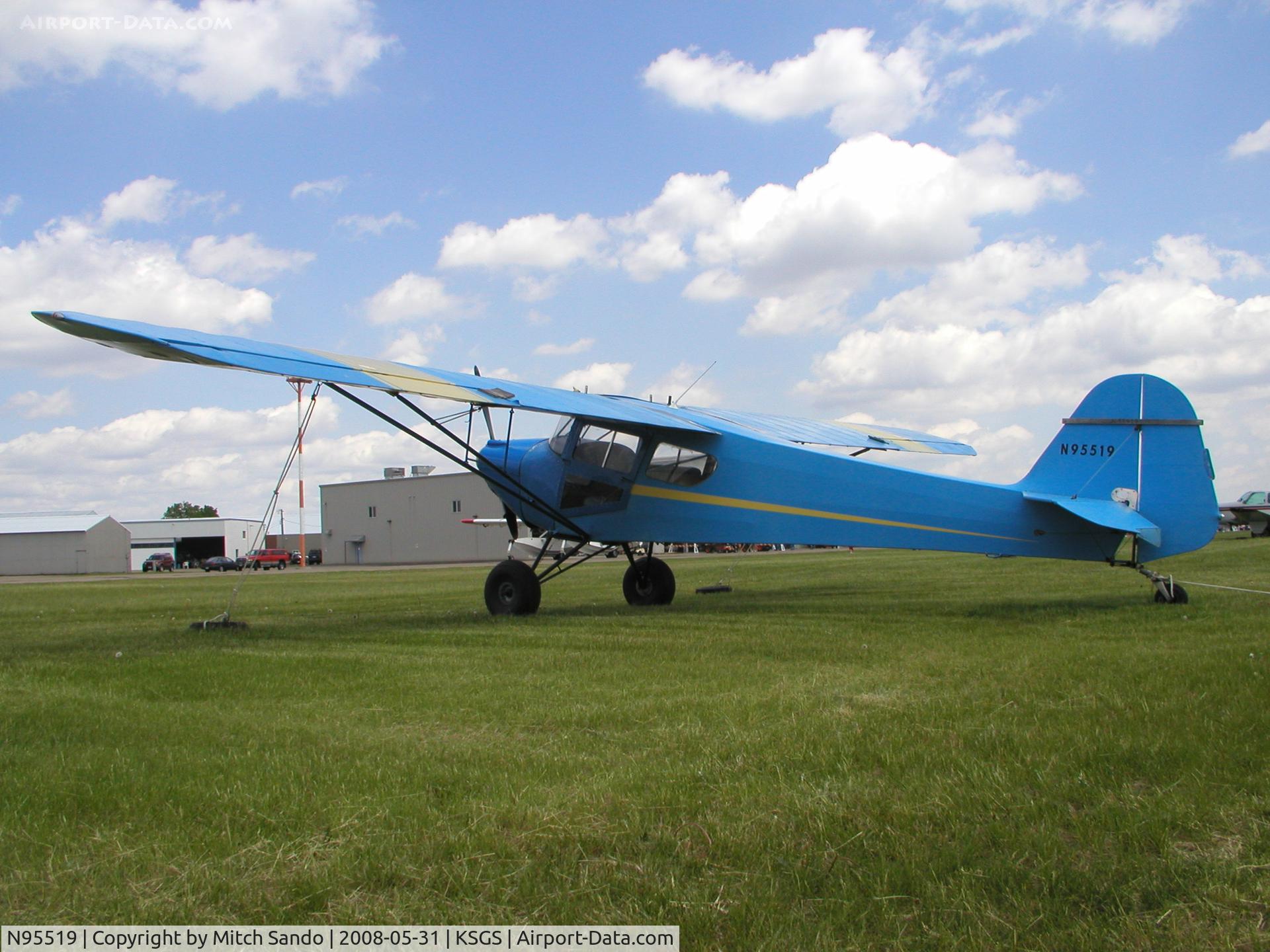 N95519, 1946 Taylorcraft BCS12D-4-85 C/N 7819, Fleming Field Fly-In 2008.