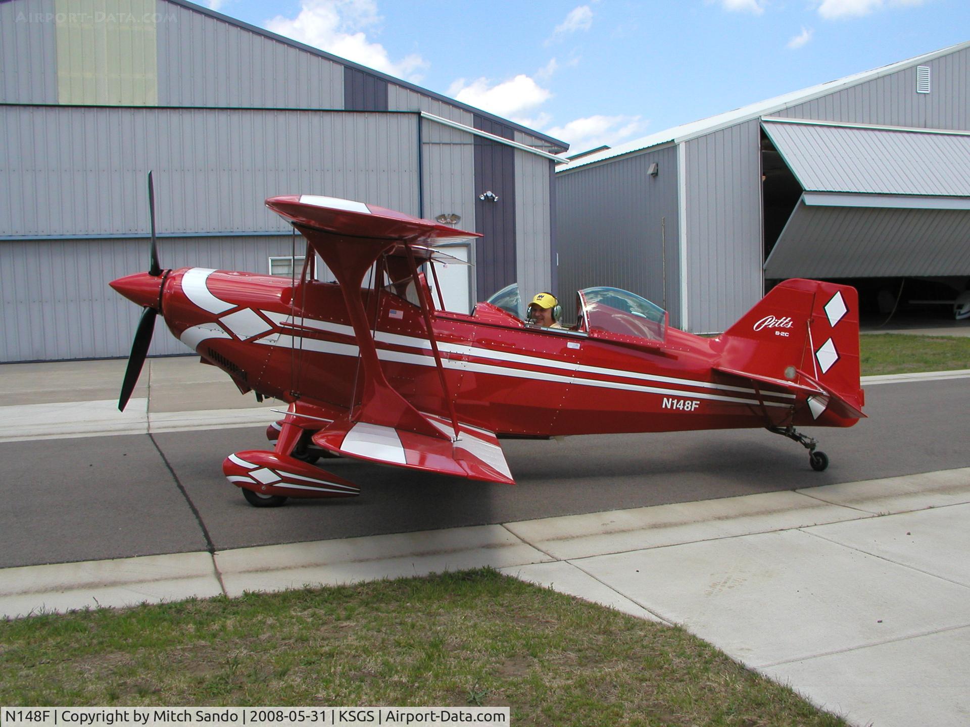 N148F, 2000 Aviat Pitts S-2C Special C/N 6035, Fleming Field Fly-In 2008.
