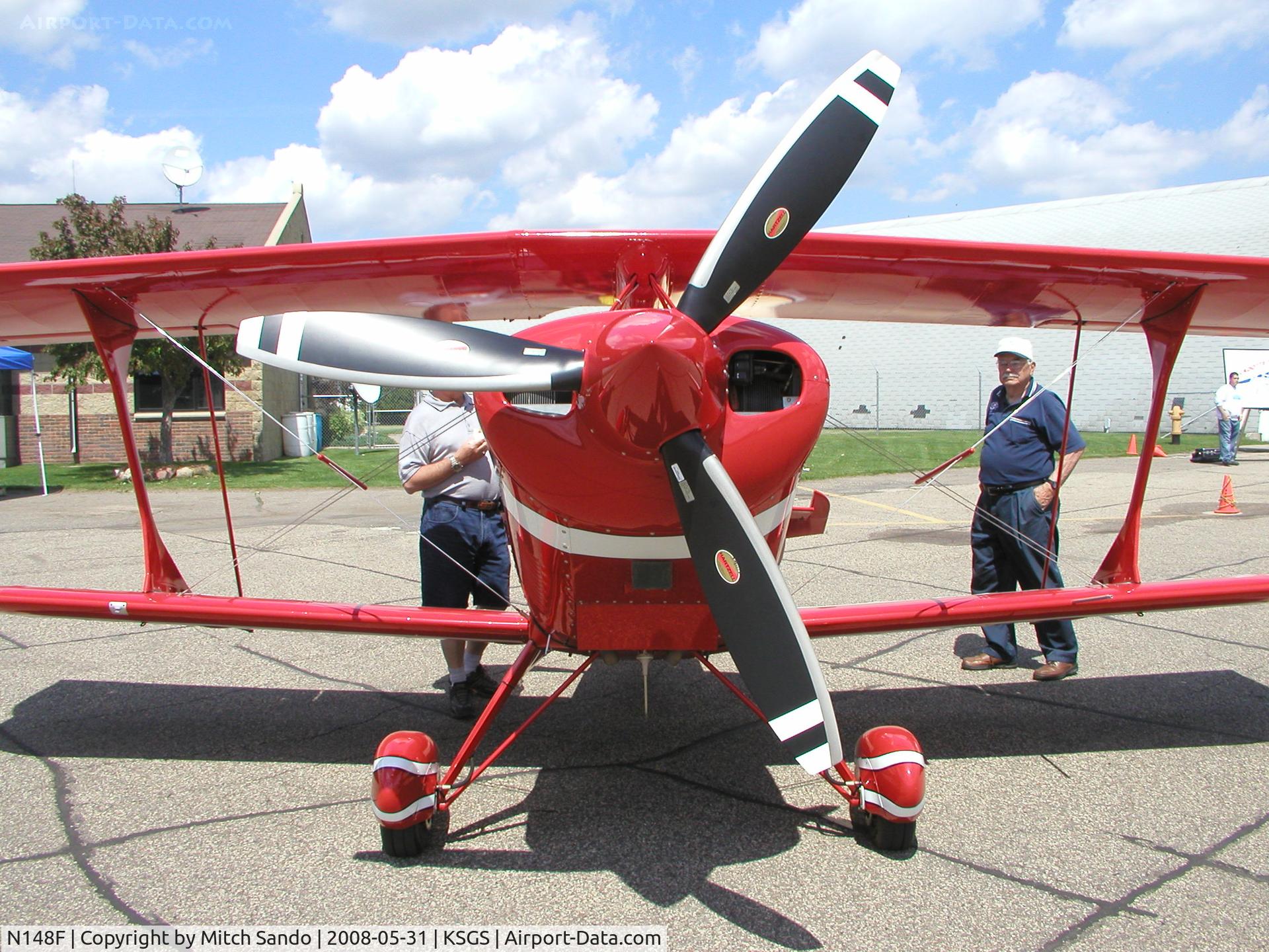 N148F, 2000 Aviat Pitts S-2C Special C/N 6035, Fleming Field Fly-In 2008.