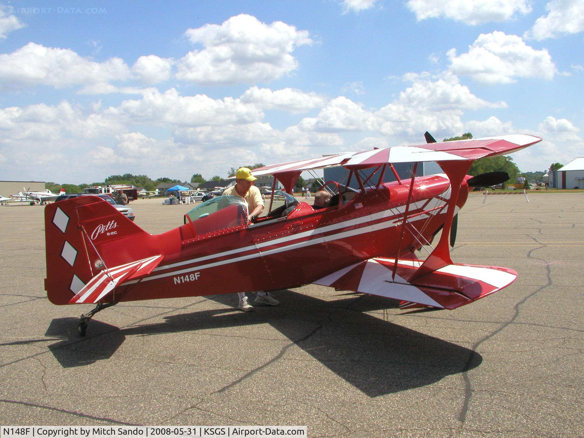 N148F, 2000 Aviat Pitts S-2C Special C/N 6035, Fleming Field Fly-In 2008.