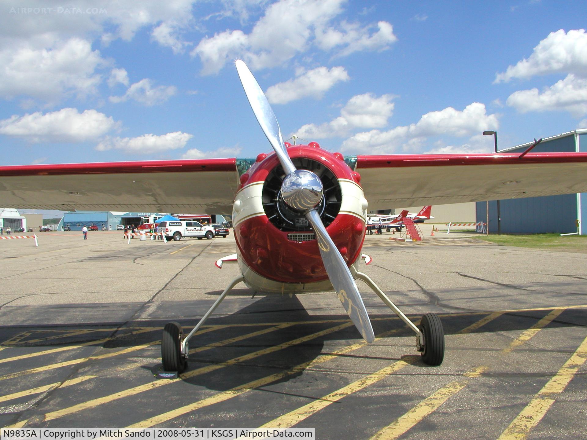 N9835A, 1950 Cessna 195A C/N 7528, Fleming Field Fly-In 2008.