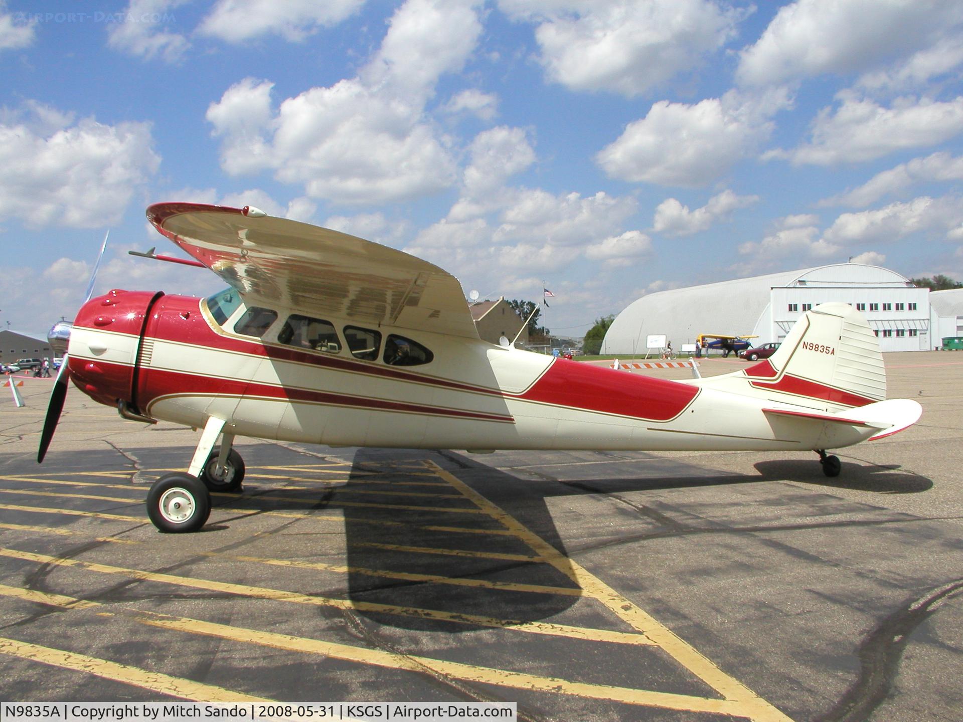 N9835A, 1950 Cessna 195A C/N 7528, Fleming Field Fly-In 2008.