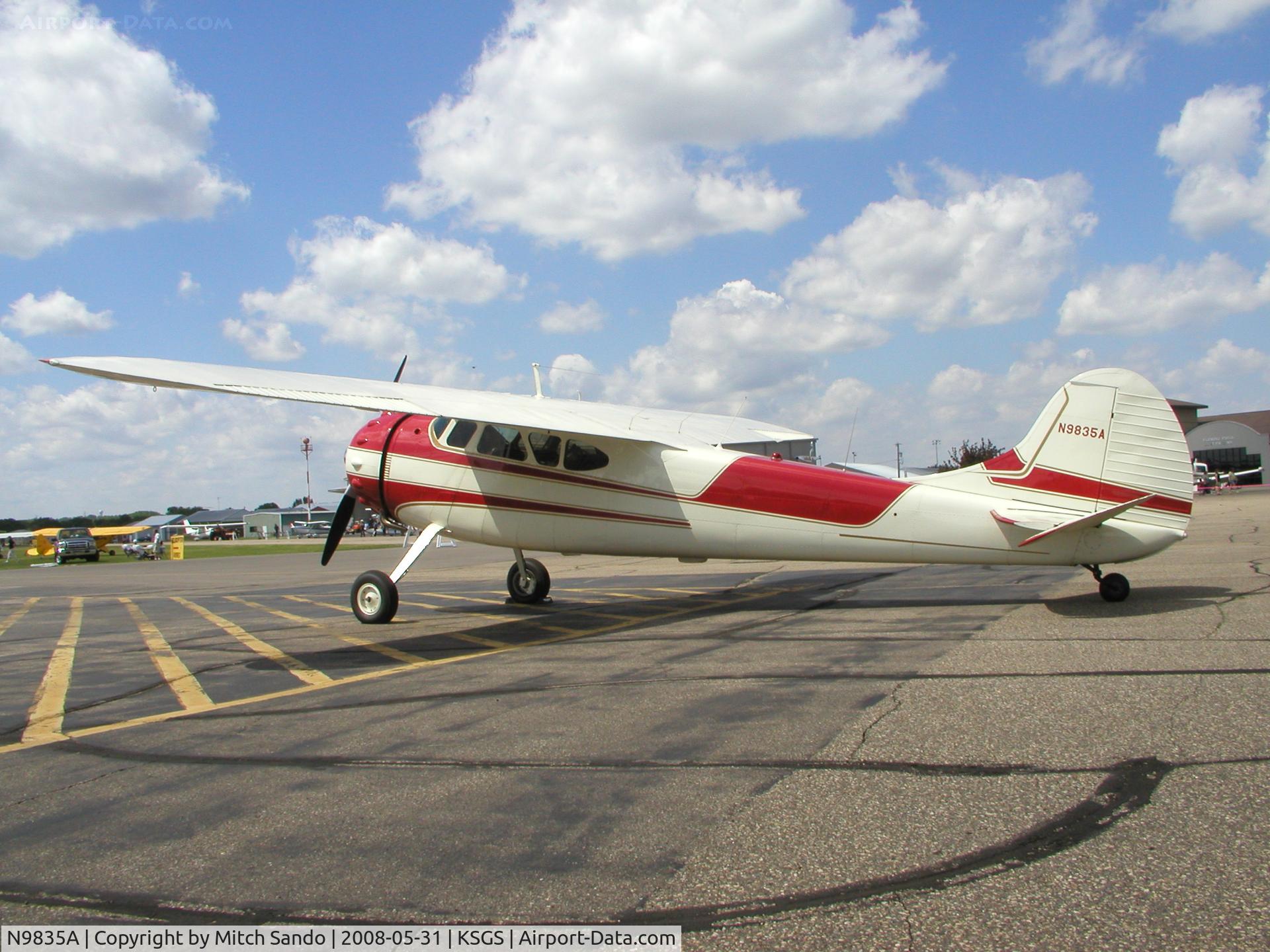 N9835A, 1950 Cessna 195A C/N 7528, Fleming Field Fly-In 2008.