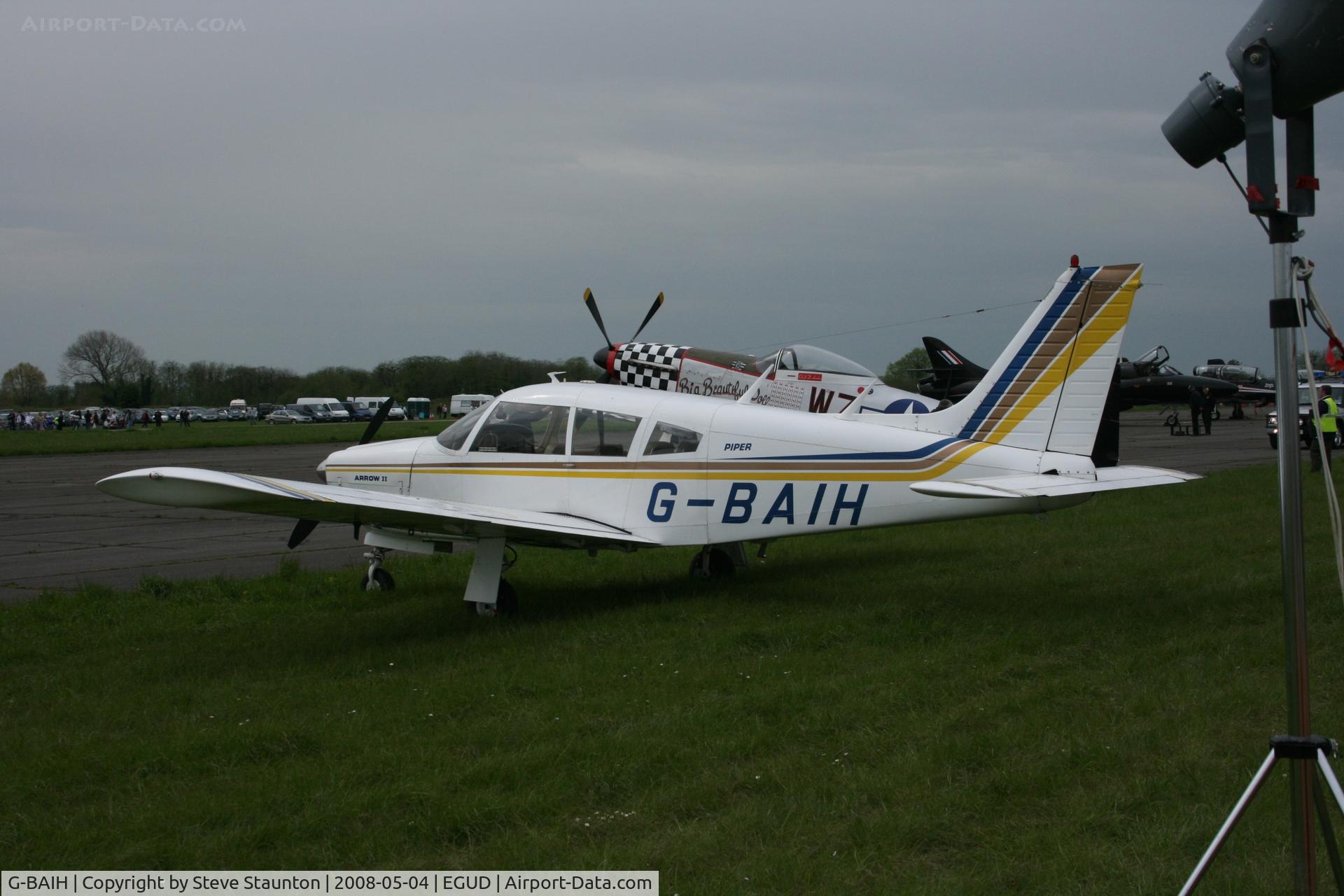 G-BAIH, 1972 Piper PA-28R-200-2 Cherokee Arrow II C/N 28R-7335011, Taken at Abingdon Air & County Show 2008 in aid of the Thames Valley and Chiltern Air Ambulance (http://www.abingdonfayre.com/)