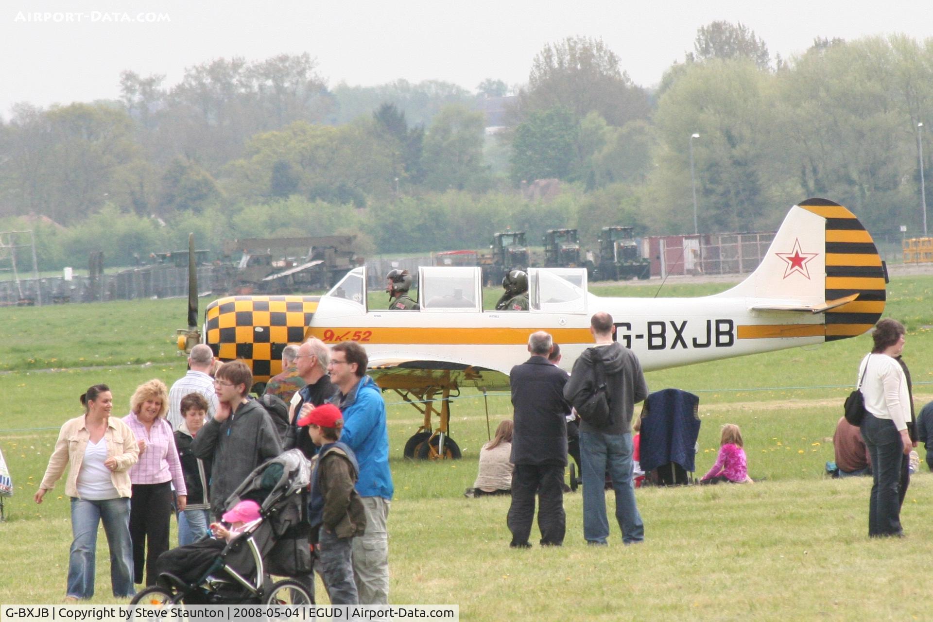 G-BXJB, 1987 Bacau Yak-52 C/N 877403, Taken at Abingdon Air & County Show 2008 in aid of the Thames Valley and Chiltern Air Ambulance (http://www.abingdonfayre.com/)