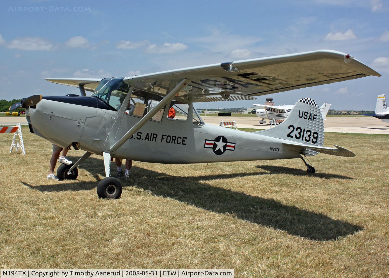 N194TX, 1951 Cessna 0-1A C/N 23139, Cowtown Warbird Roundup 2008