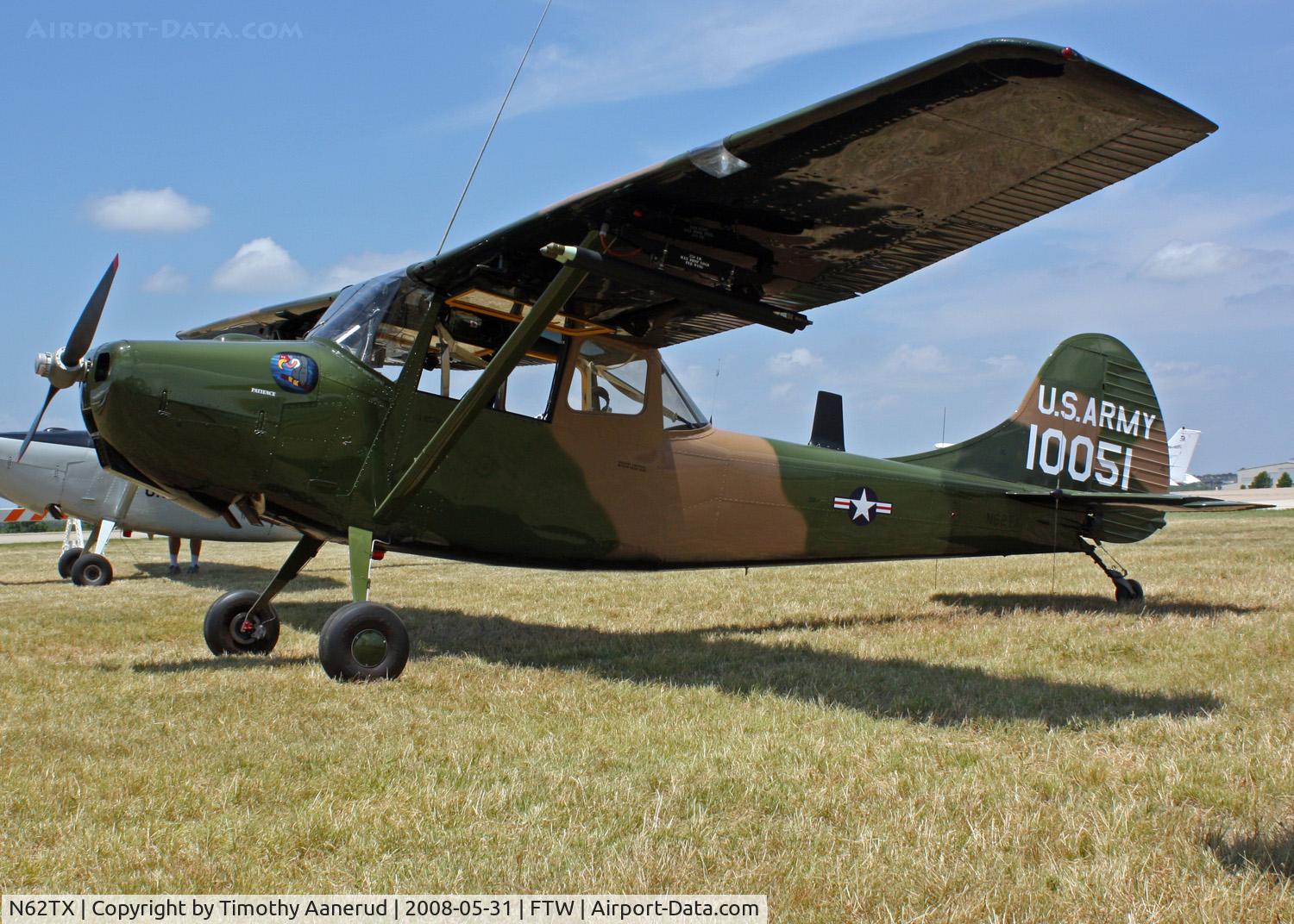 N62TX, 1963 Cessna O-1E Bird Dog C/N 305M-0051, Cowtown Warbird Roundup 2008